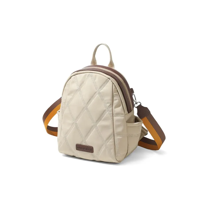 MAKEUP KITTEN Synthetic Leather Backpacks Backpack Regular Women's Apricot/Black/Khaki Apricot-17