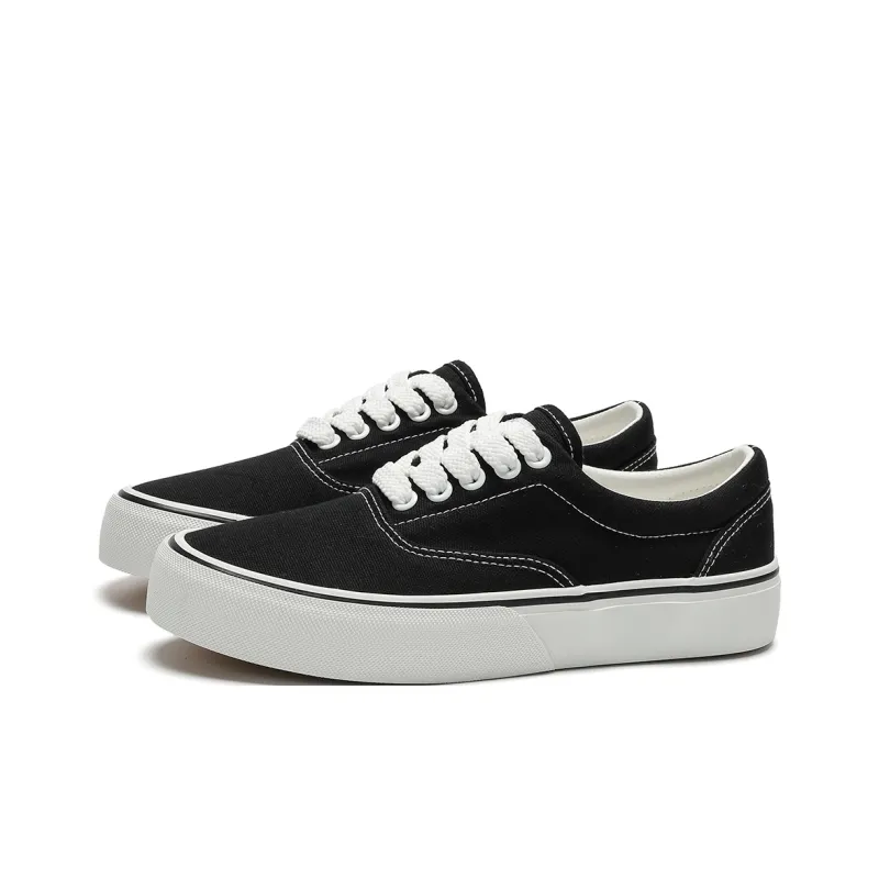 Dafu Leaps Forward Anti Slip Wear Resistant Low Top Canvas Shoes Unisex Midnight Black-1