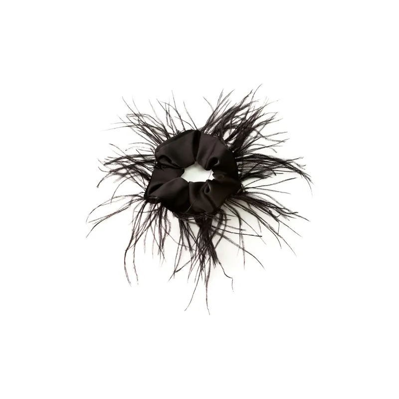 MISSJUJU Ostrich Feathers Hair Tie Women's-0