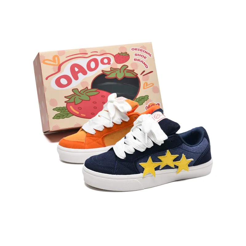 OAOQ Wear-resistant And Lightweight Low-Top Skateboard Shoes Unisex Navy Blue-18