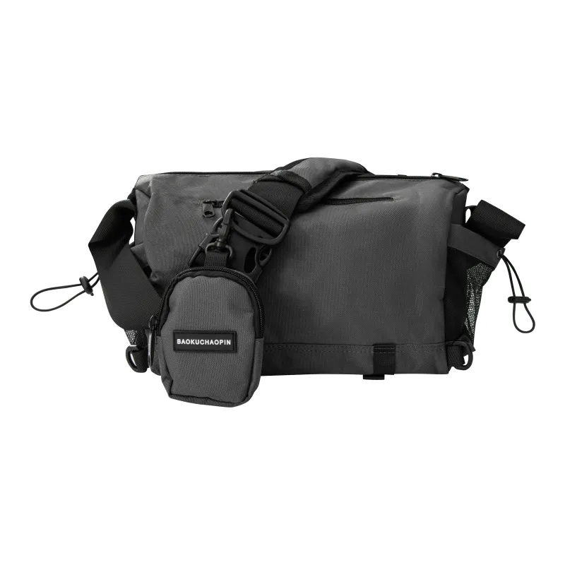 KONADCT Nylon Commute Urban Techwear Crossbody Bag Large Size Unisex Khaki/White/Gray/Army Green-15