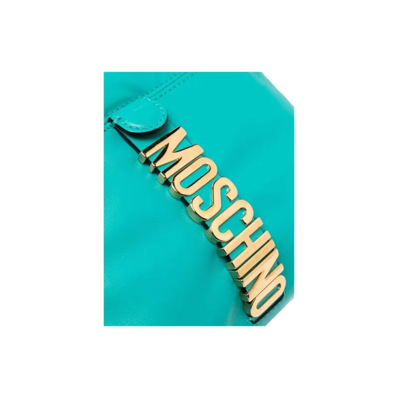 MOSCHINO Calfskin Messenger Bag Shoulder Bag Women's Turquoise-2