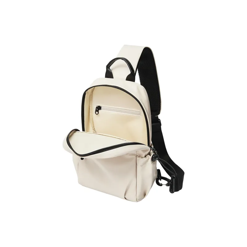 V.NINE Fabric Crossbody Bag Sling Bag Medium Size Unisex Khaki/Obsidian Black-3