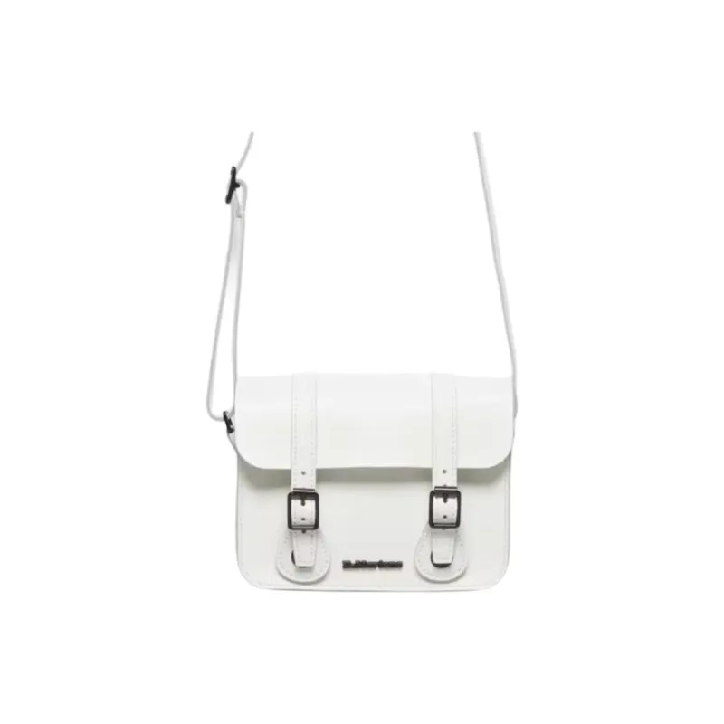 Dr.Martens Cow Leather Crossbody Bag, Shoulder Bag Regular Medium Size Unisex White-2