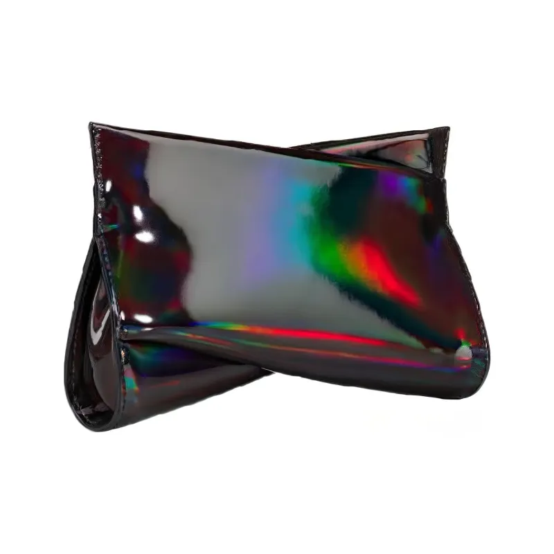 CL LUBOTING Patent Leather Calfskin Clutch Women's Black-0