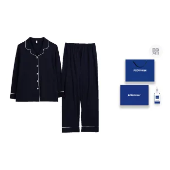 Floating Light Islands Pajama Set Women's Box Navy Blue