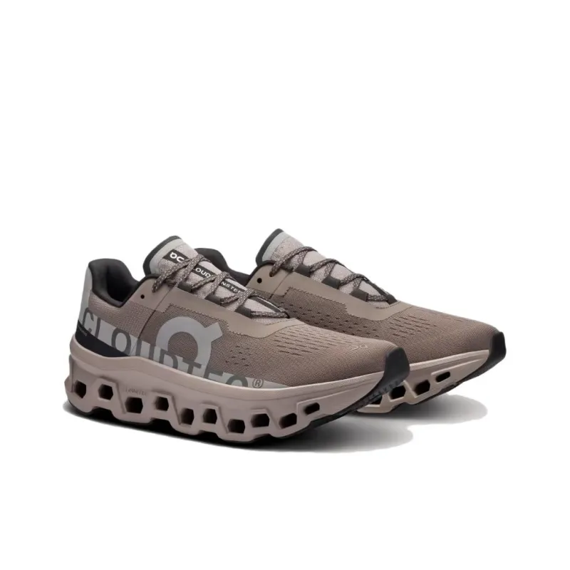 On CloudmOnster Running Shoes Men Low-top Light Brown-3