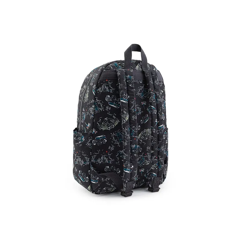 Kipling Students Commute 14 Inches HAYDAR Collection Unisex Black With Jungle Trail Running Print-2