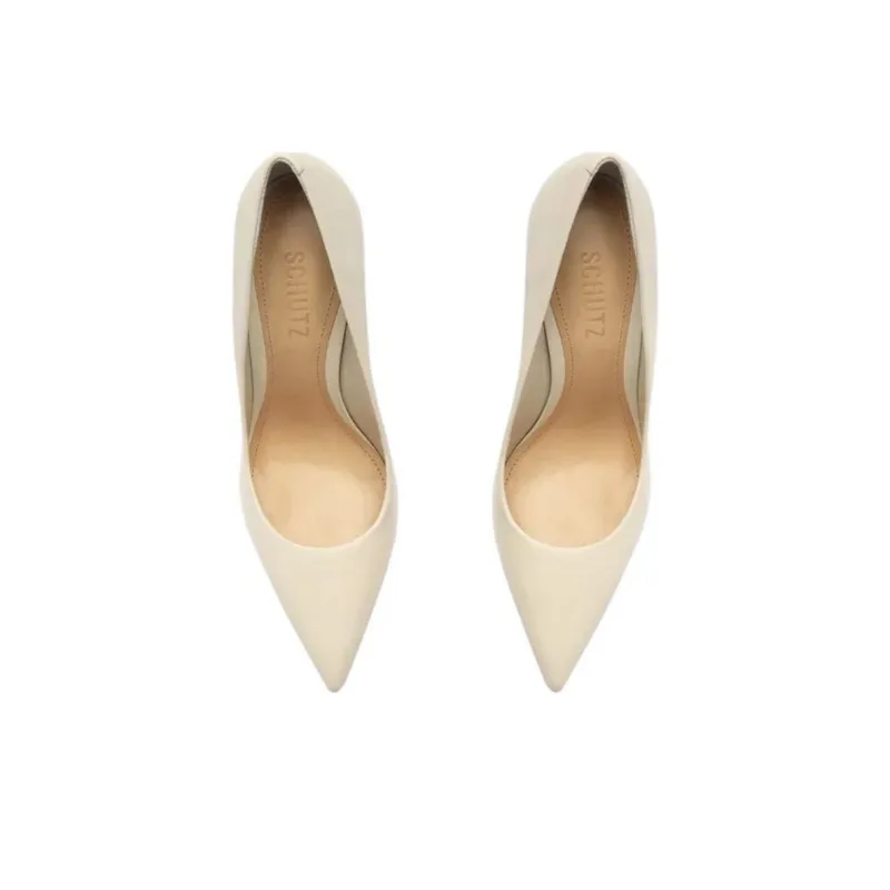 Schutz Slim Heel High Heels 11cm Women's White-4