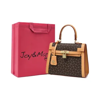 Joy&Mario PVC Handbag Shoulder Bag Women's Coffee/Ecru/Matcha
