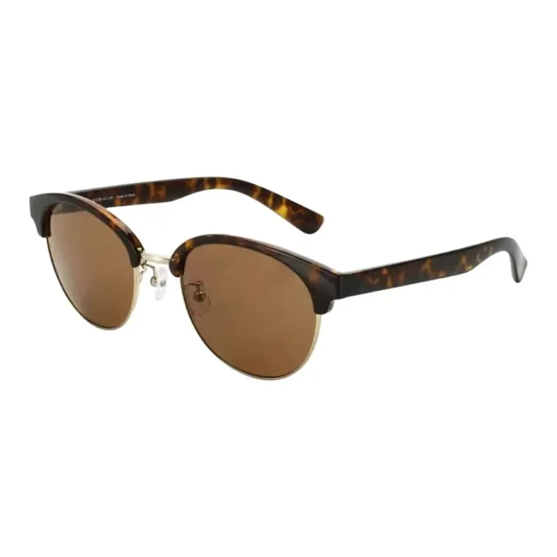 JINS TR90 Round Sunglasses Women's Tortoiseshell-0