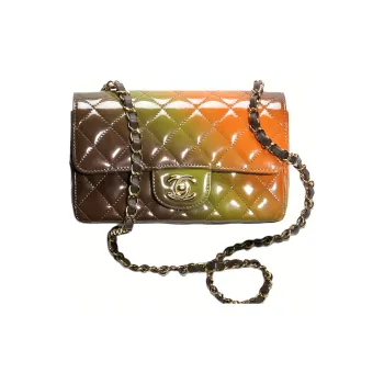 CHANEL Calf Patent Leather Flap Bag, Shoulder Bag, Crossbody Bag Mini Women's Gradient