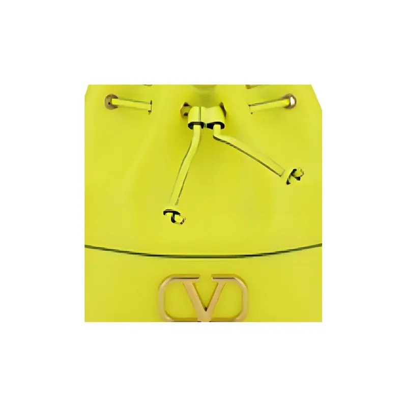 Valentino Vlogo Calfskin Bucket Bag Shoulder Bag Crossbody Bag Mini Women's Yellow Green-3