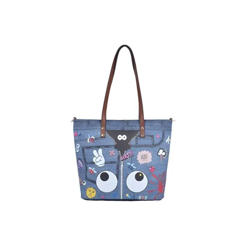 EYE THEME Crossbody Bags Blue With Brown