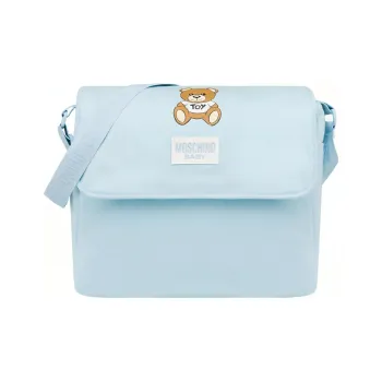MOSCHINO Cotton Crossbody Bag, Shoulder Bag Unisex Light Blue
