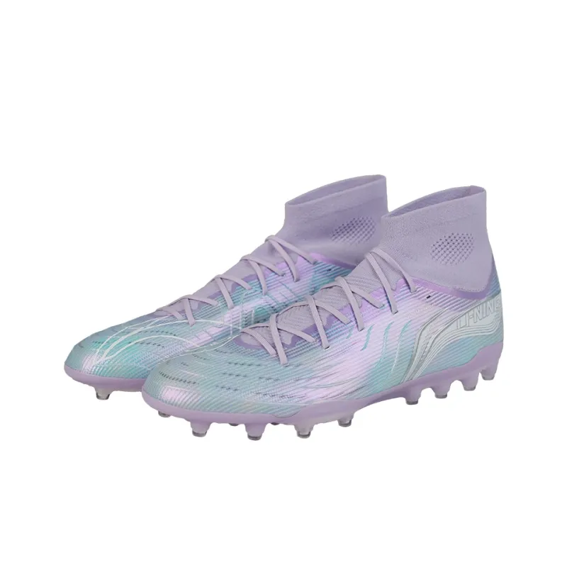 LINING Soccer Shoes Men High Top Blue Purple-2