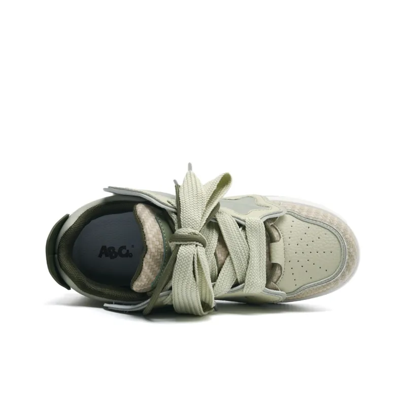 ABCIO Skateboard Shoes Women's Low Top White, Yellow-37