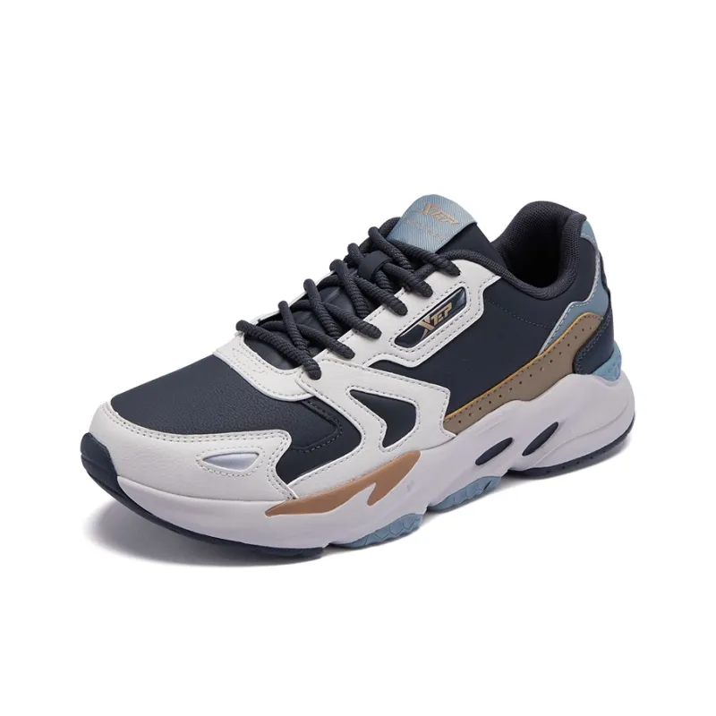 XTEP Cushioning, Abrasion Resistant, Slip Resistant Low Top Chunky Sneakers Men's Gray Black Brown-1