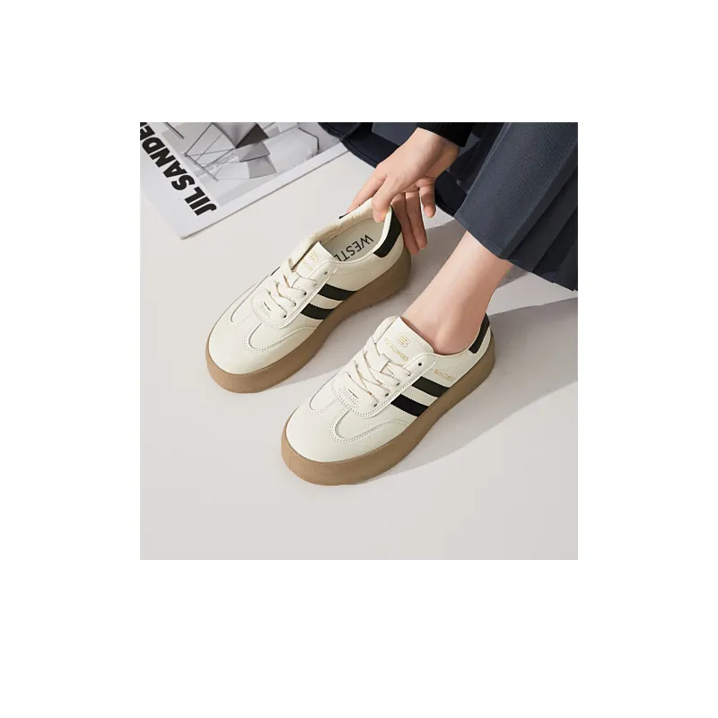 WESTLINK Skateboard Shoes Women's Low Top Black, Brown-5