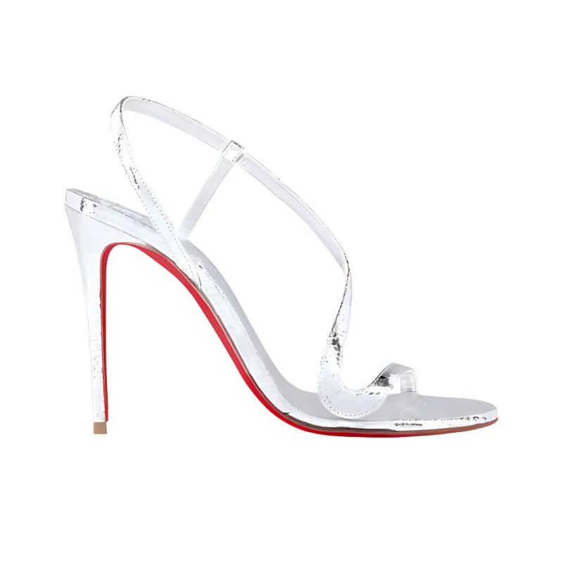 CL LUBOTING One Strap Sandals Women's Silver-1