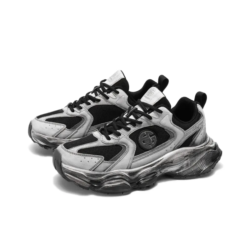 GONGLANGSHIJIA Slip Resistant Low Top Chunky Sneakers Men's-3