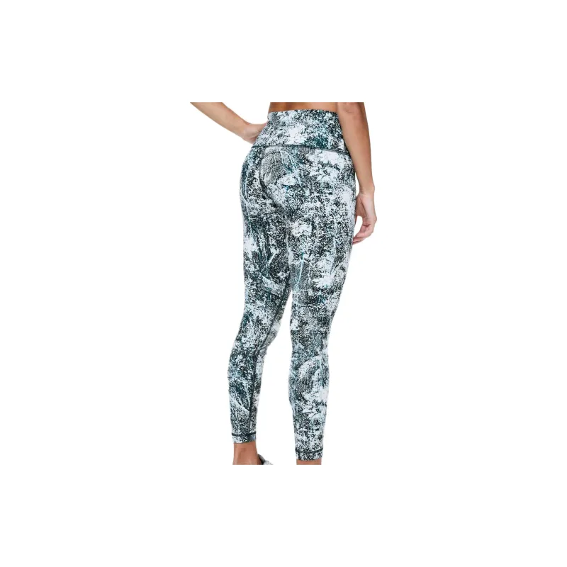 Lululemon Wunder Under Athletic Trousers Women's Green White-1