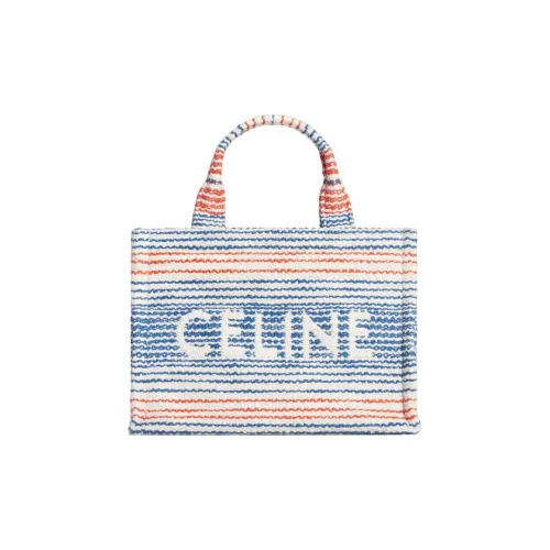 CELINE Cabas Thais Fabric Tote Bag Shopping Bag Handbag Small Size Women's Multicolor