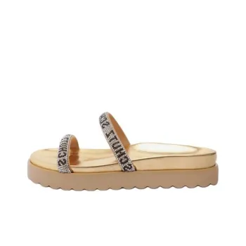 Schutz Slide Slippers Women's Gold