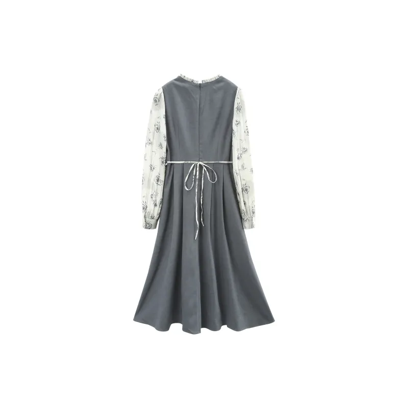 A Paradise For Awakening Long Sleeved Dress Women's Gray-1