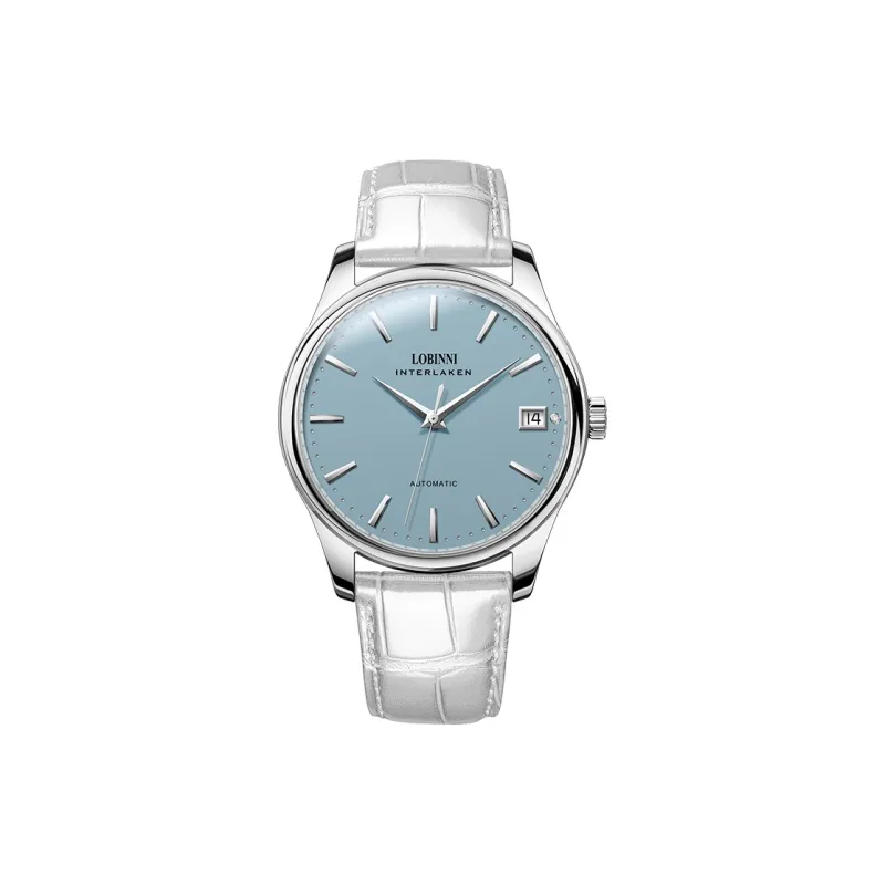 LOBINNI L Mechanical Movement Cowhide Strap Watch Women's Watch White Dial-14