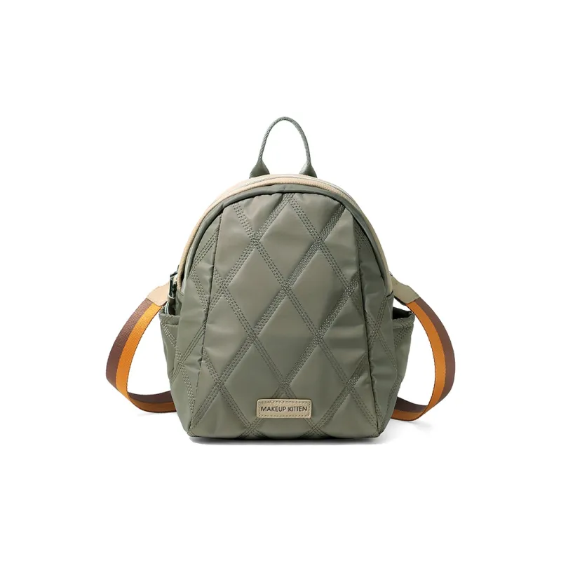 MAKEUP KITTEN Synthetic Leather Backpacks Backpack Regular Women's Apricot/Black/Khaki Apricot-9