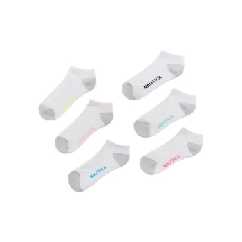 NAUTICA Ankle Socks Unisex 6 Pack White