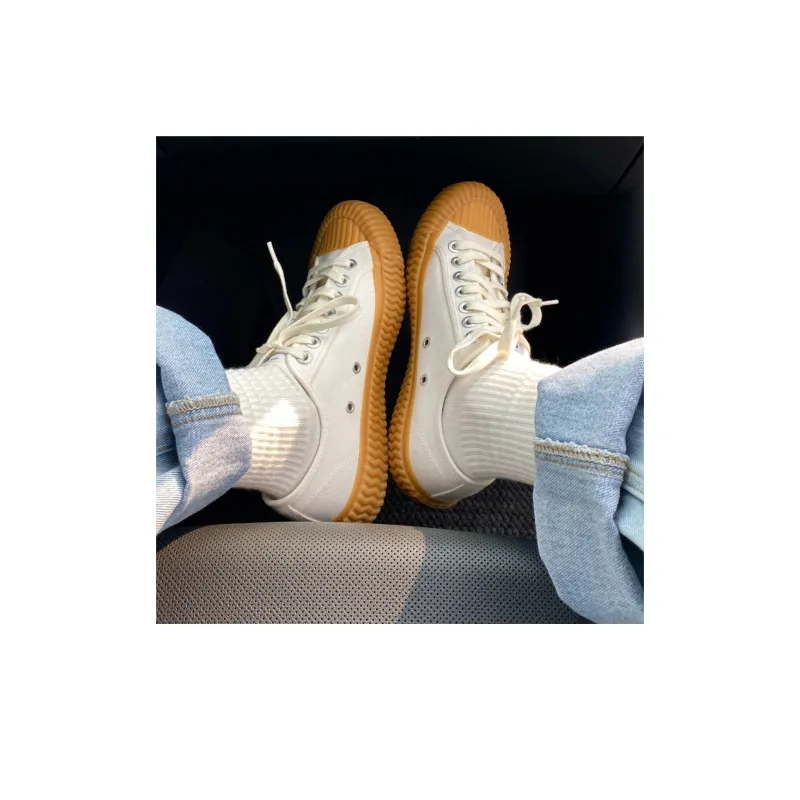 Excelsior Canvas Shoes Unisex Low Top Steam White/Caramel-6