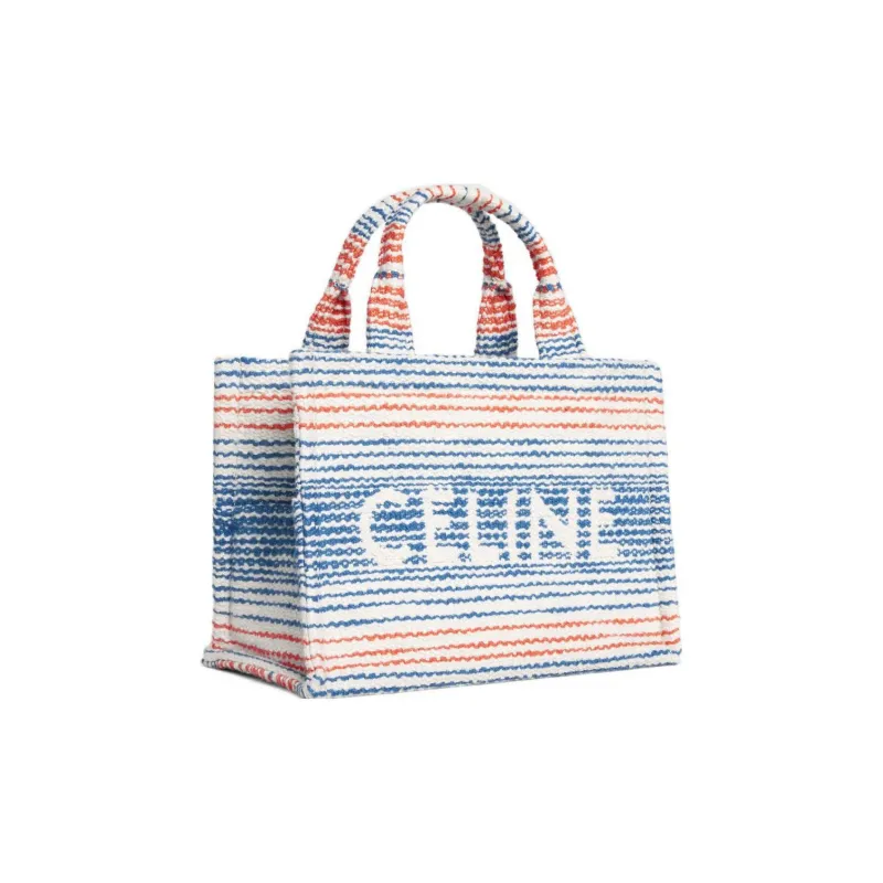 CELINE Cabas Thais Fabric Tote Bag Shopping Bag Handbag Small Size Women's Multicolor-1