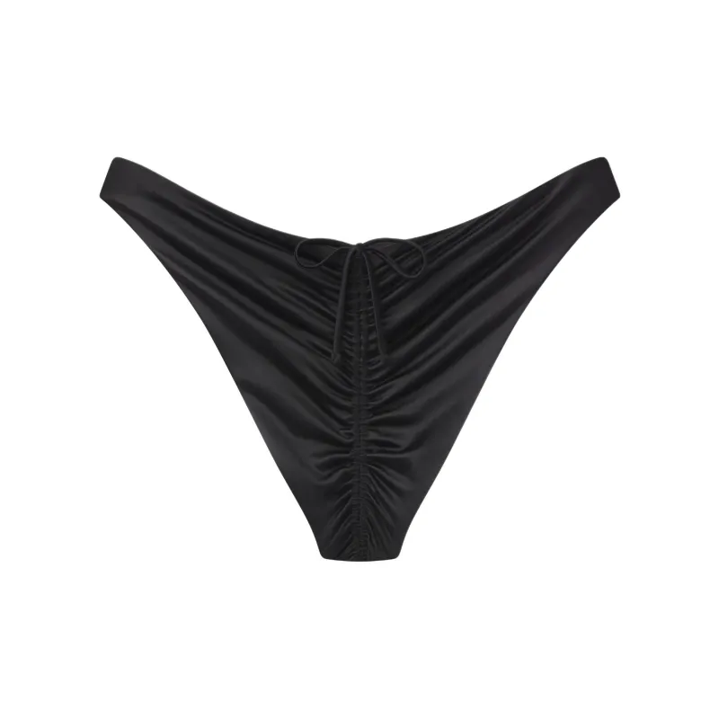 Khy FW24 DROP 010 Ruched Cheeky Bikini Bottom Swimming Shorts Women's Black-1