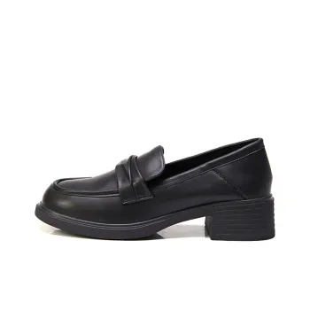 Bull Charm Loafers 4cm Women's Black