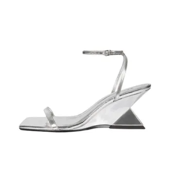Schutz Joanna Strap Sandals 7.5cm Women's Silver