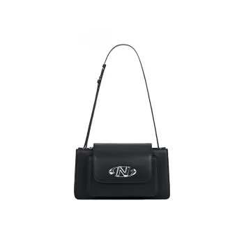 NORIZON Full Grain Cow Leather SLASH Shoulder Bag Crossbody Bag Shoulder Bag Women's Black/Brown
