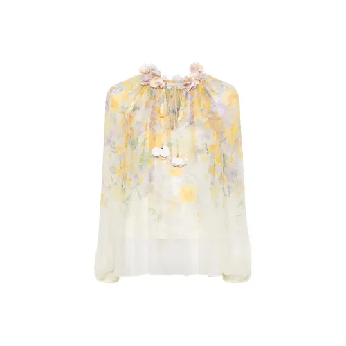 Zimmermann Harmony Billow Floral-print Blouse