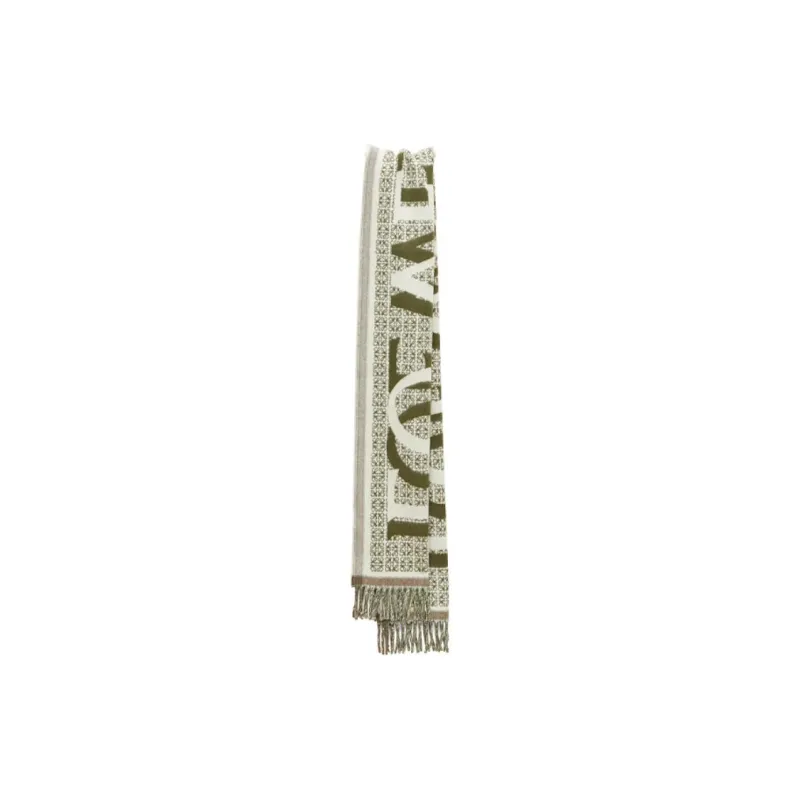 LOEWE Wool, Cashmere, Cashmere Knit Scarves Women's Dark Green-3