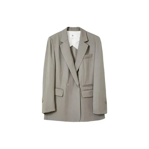 H'S Business Suits Women's Silver Olive Green