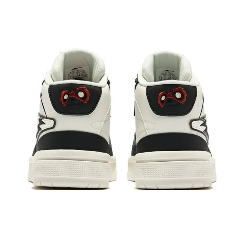 Erke Battery Panda 3lite Qitian Dasheng Durable Breathable High Top Skateboard Shoes Men's Microcrystal White/Jet Black-3