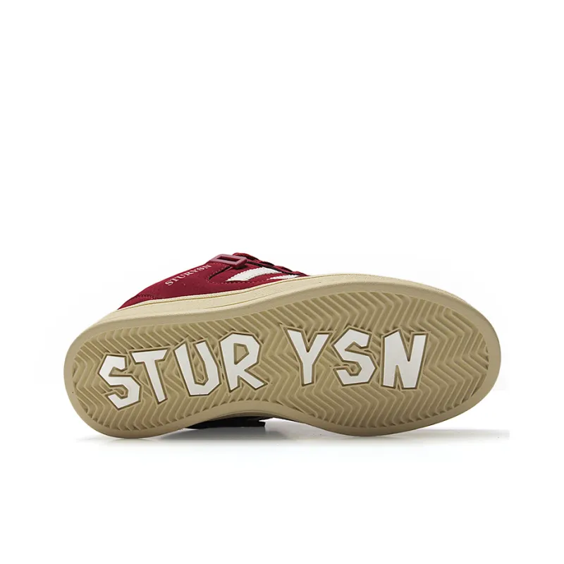 STUR YSN Wear resistant And Lightweight Low Top Skateboard Shoes Unisex Matte Burgundy-7