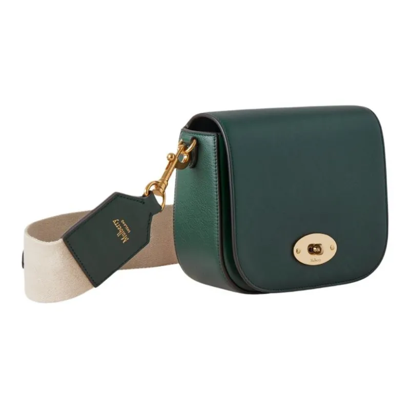 Mulberry Darley Genuine Leather Shoulder Bag, Crossbody Bag Trumpets Women's Forest Green-3