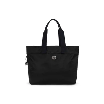 Kipling Polyester Handbag Extra Large Unisex Pleated Color Toned Black