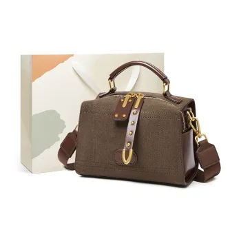 15 MINS Synthetic Leather Shoulder Bag Crossbody Bag Handbag Small Size Women's Coffee