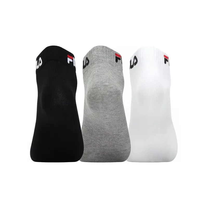 FILA FUSION Ankle Socks Men's 1 Set Of 3 Pairs Dark Black/Light Floral Grey/Standard White-2