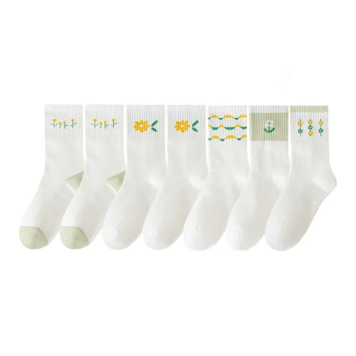 Lan Miao Mid Calf Socks Women's 7 Pack