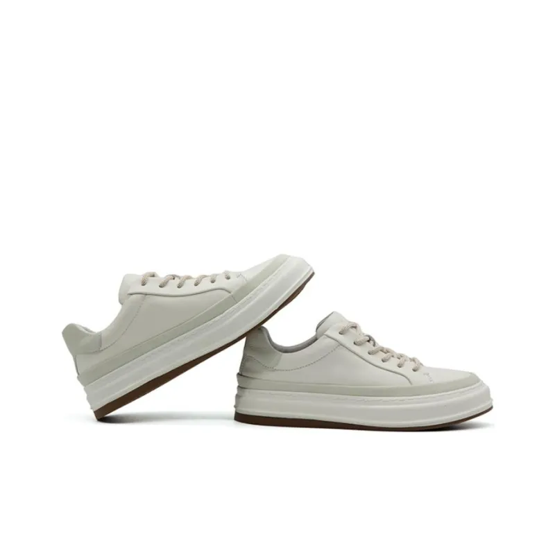 Auron Anti Slip And Wear Resistant Breathable Low Top Skateboard Shoes Men's White-2