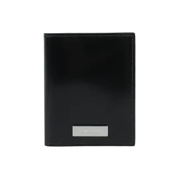 FERRAGAMO Calfskin Card Holder Card Holder Men's Black